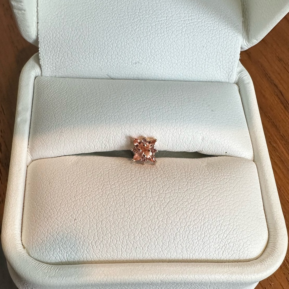 BVLA mini pleades 14k rose gold, peach topaz, champagne sapphire, 16g threaded